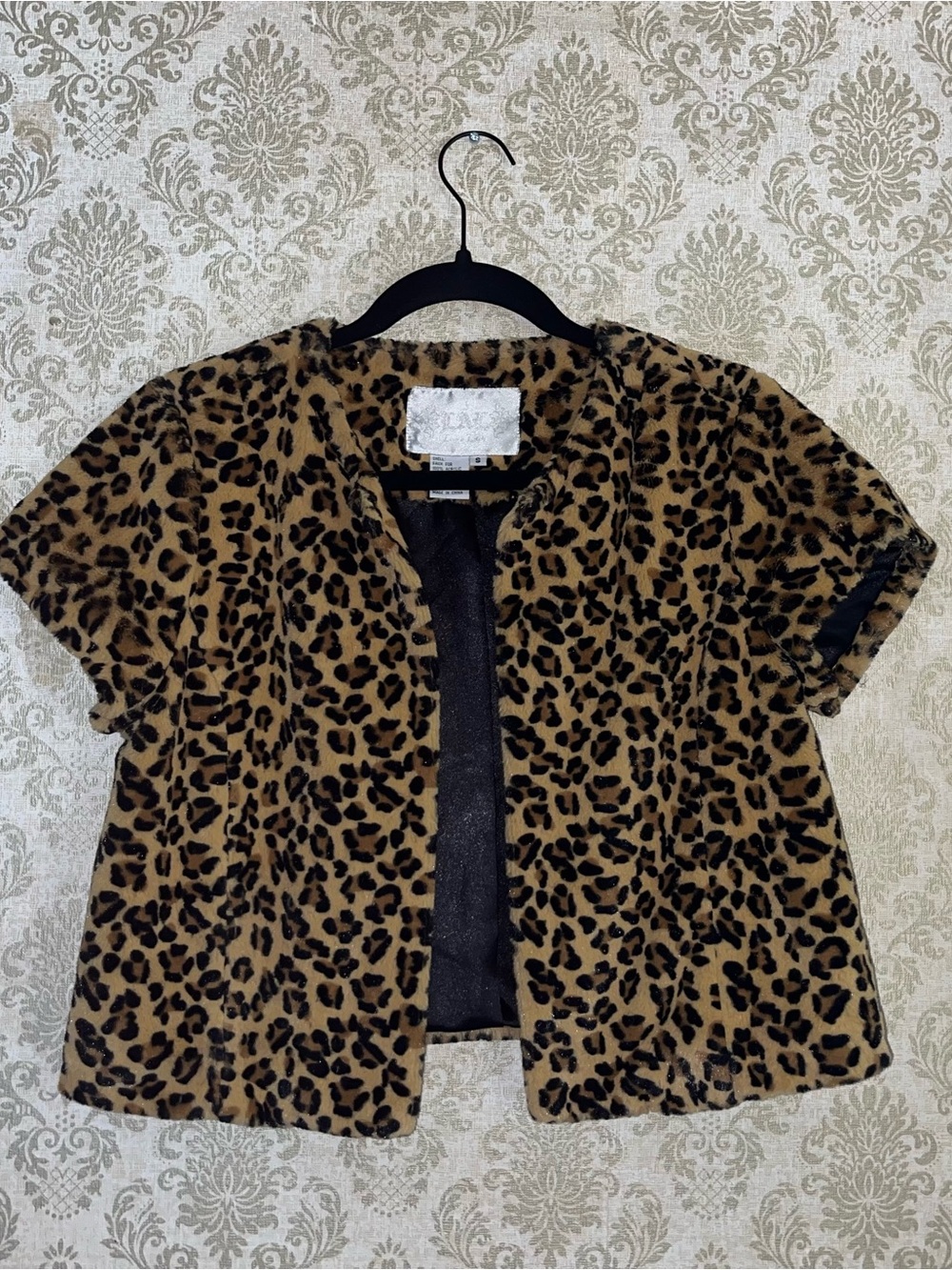 Leopard Faux Fur Bolero Jacket — Live a Little (LAL) Y2K Vintage Size Small